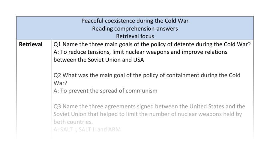 Reading comp-retrieval-Peaceful coexistence during the Cold War