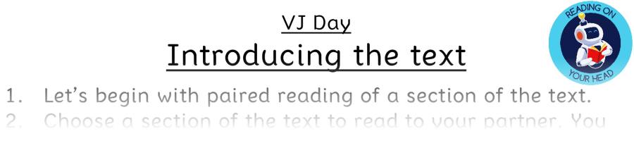 Teaching slides inference - VJ Day