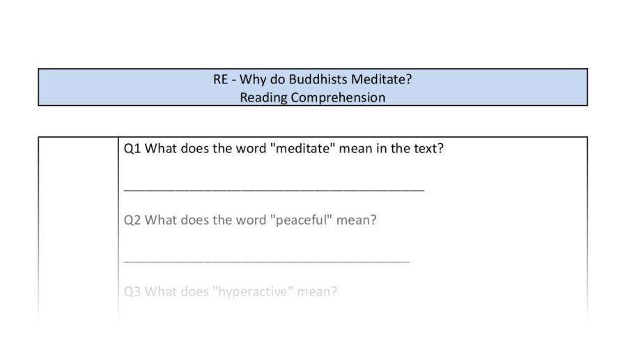Reading Comprehension-Why do Buddhists Meditate-VRSIPE Focus