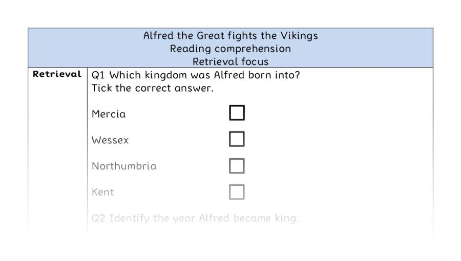 Reading comprehension - retrieval - Alfred the Great fights the Vikings