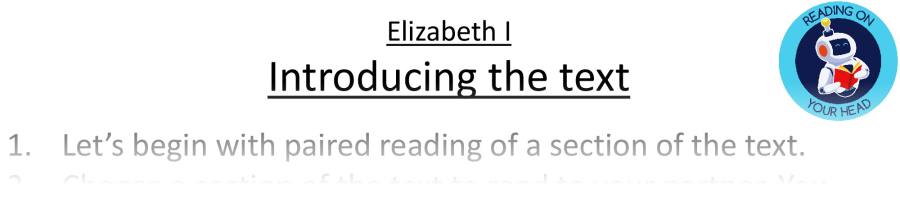 Teaching slides - Elizabeth I - Retrieval Focus