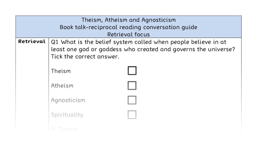 Reciprocal reading - retrieval - Theism, Atheism and Agnosticism