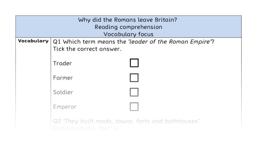 Reading comprehension - vocabulary - Why did the Romans leave Britain