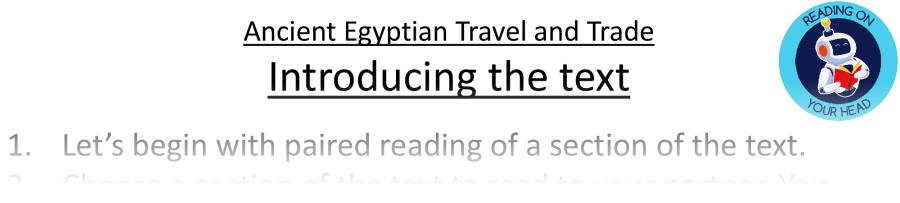Teaching slides vocabulary - Ancient Egyptian Travel and Trade