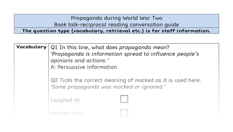 Reciprocal reading - VRSIPE - Propaganda during World War Two