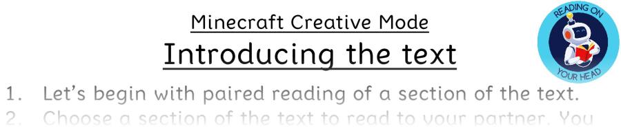 Teaching slides vocabulary - Minecraft Creative Mode