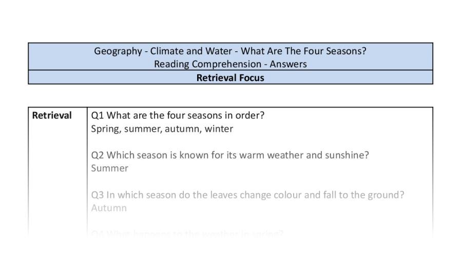 Comp - What Are The Four Seasons - retrieval focus-answers