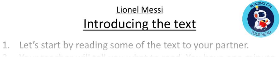 Teaching slides vocabulary - Lionel Messi