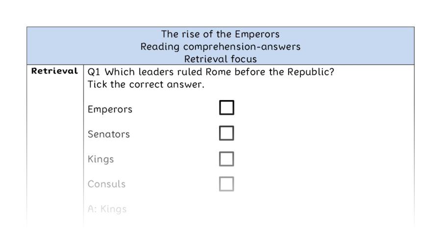 Reading comprehension - retrieval - The rise of the Emperors - answers