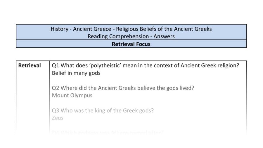 Reading Comprehension-Religious Beliefs of the Ancient Greeks-Retrieval Focus-answers