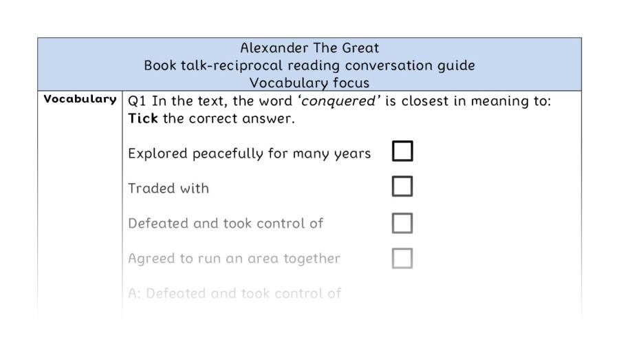 Reciprocal reading - vocabulary - Alexander The Great