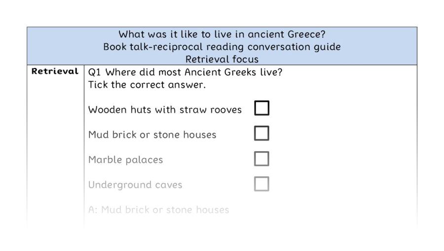 Reciprocal reading - retrieval - What was it like to live in ancient Greece