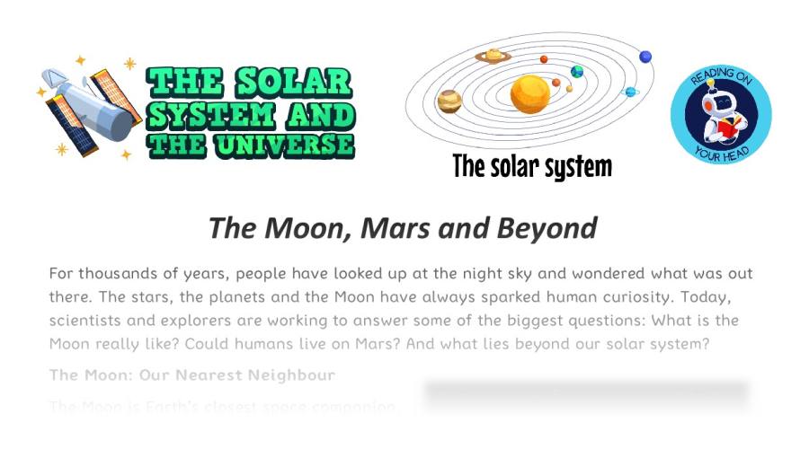 The Moon, Mars and beyond