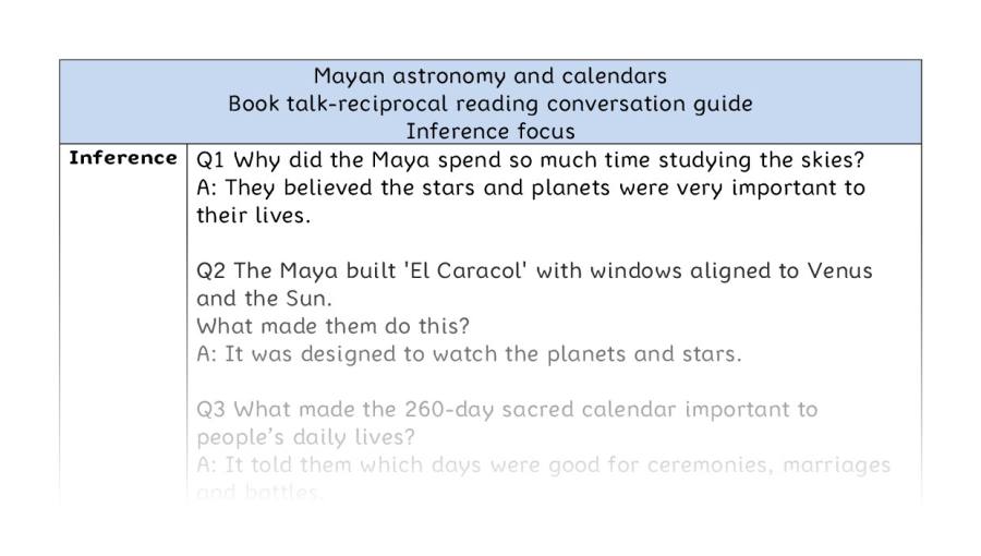 Reciprocal - inference - Mayan astronomy and calendars
