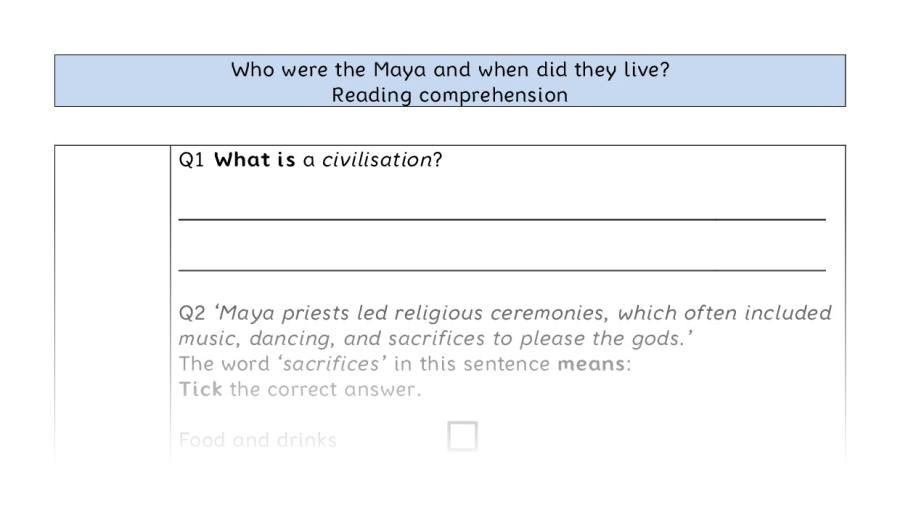 Reading comp-VRSIPE-Who were the Maya and when did they live
