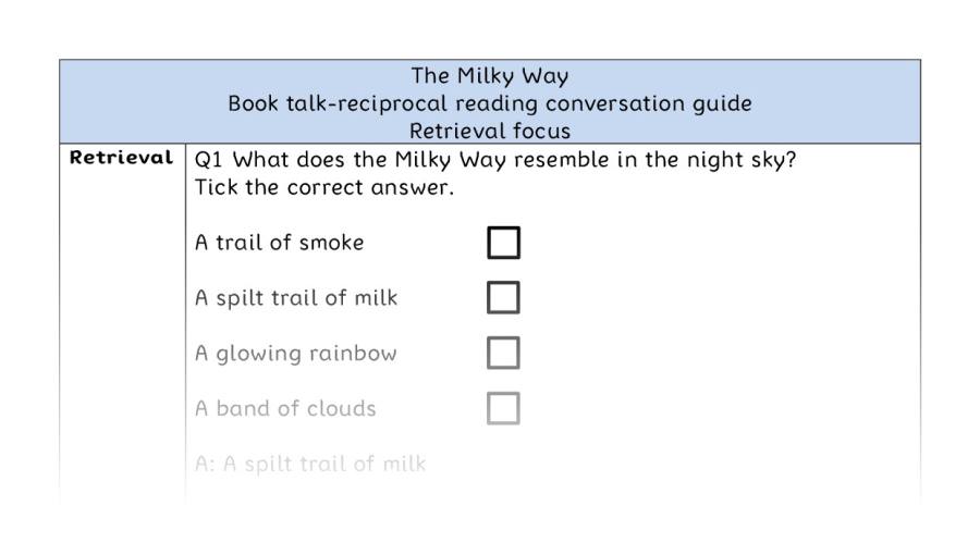 Reciprocal reading - retrieval - The Milky Way