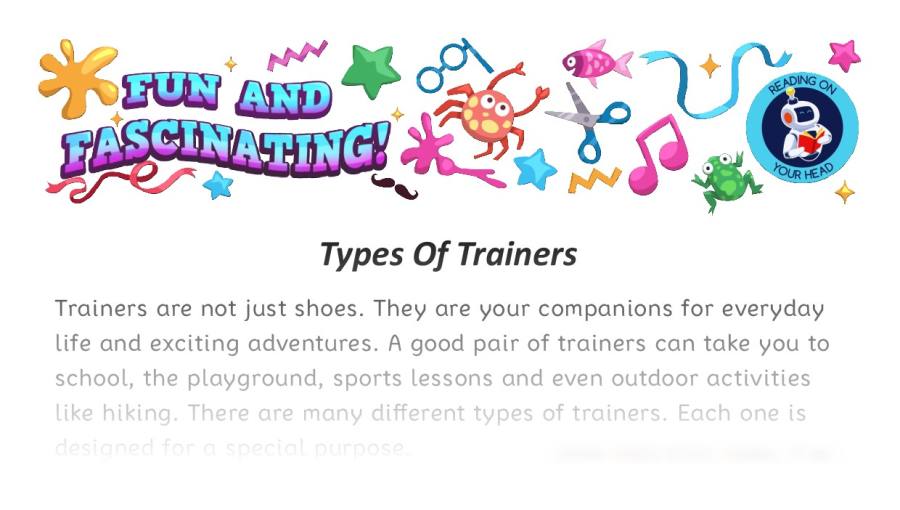 Types Of Trainers - condensed version