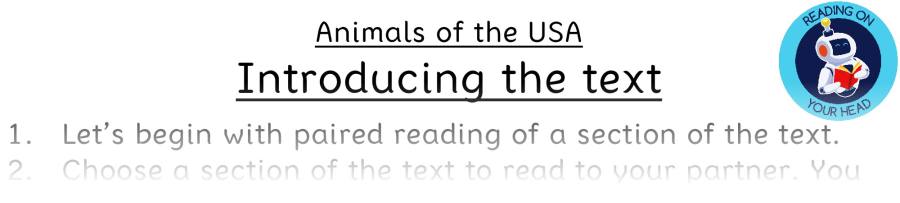 Teaching slides - Animals of the USA - Retrieval Focus