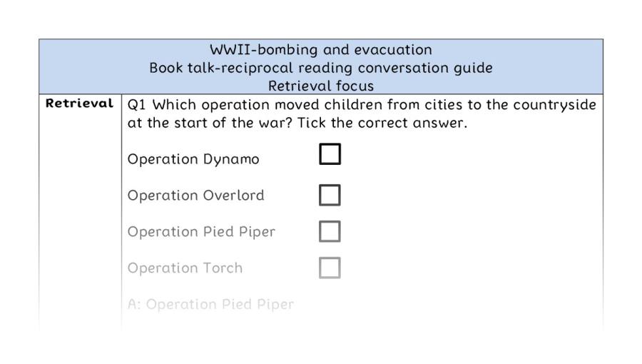 Reciprocal reading - retrieval - WWII-bombing and evacuation