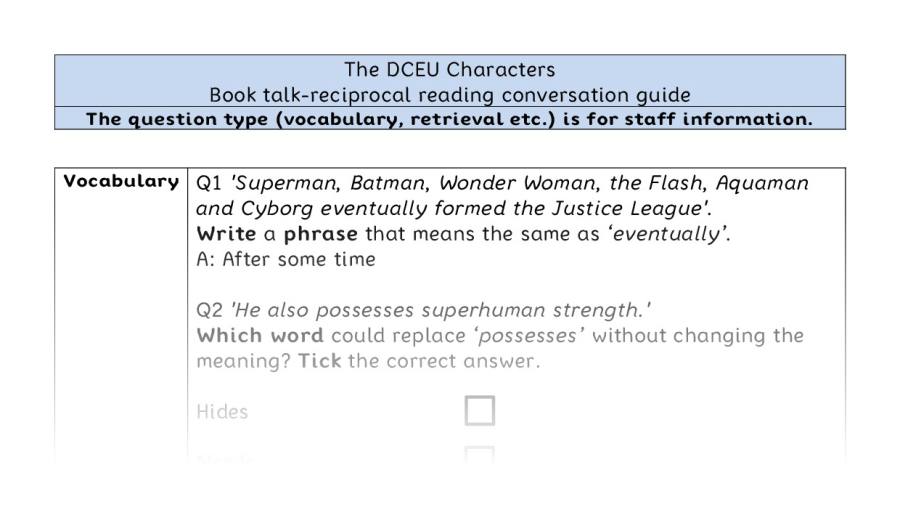 Reciprocal reading - VRSIPE - The DCEU Characters