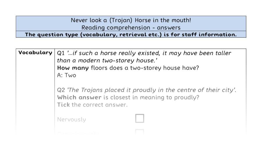 Reading comprehension - VRSIPE - Never look a (Trojan) Horse in the mouth! - answers