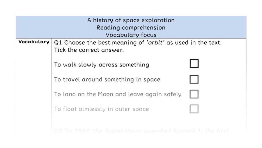 Reading comprehension - vocabulary - A history of space exploration