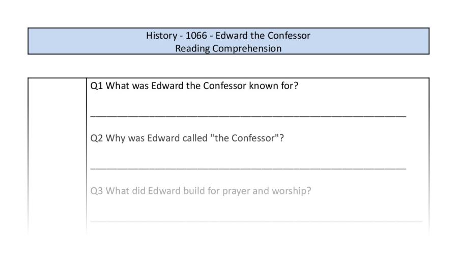 Reading comprehension-Edward the Confessor-retrieval