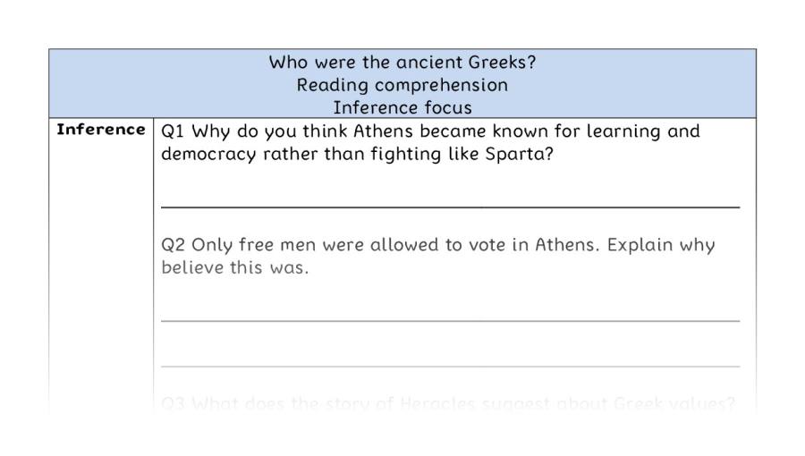 Reading comprehension - inference - Who were the ancient Greeks