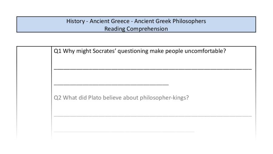 Reading Comprehension - Ancient Greek Philosophers - Inference Focus