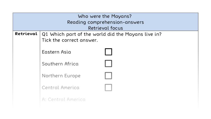Reading comprehension - retrieval - Who were the Mayans - answers