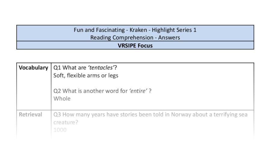 Reading Comprehension-Kraken-VRSIPE-answers