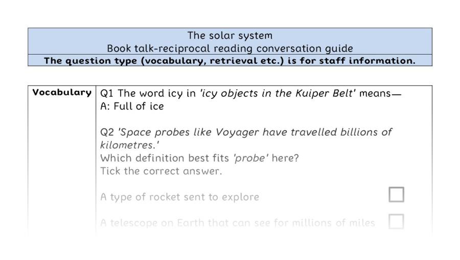 Reciprocal reading - VRSIPE - The solar system