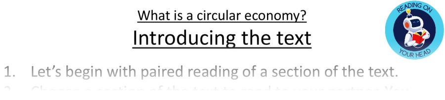 Teaching slides vocabulary - What is a circular economy