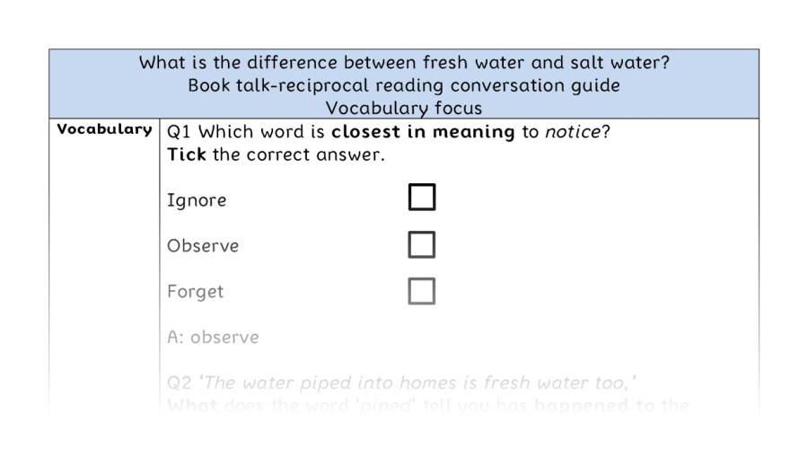 Reciprocal - vocabulary - difference fresh and salt water