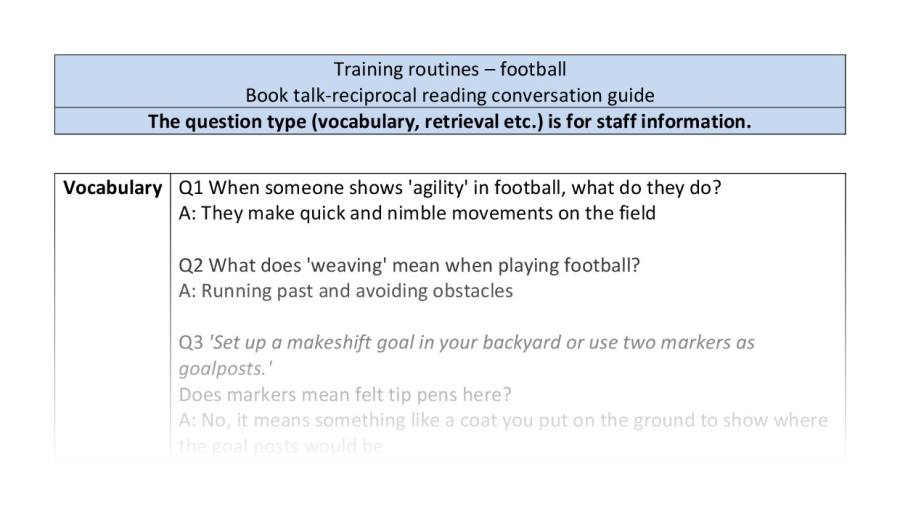Reciprocal - VRSIPE - Training routines - football