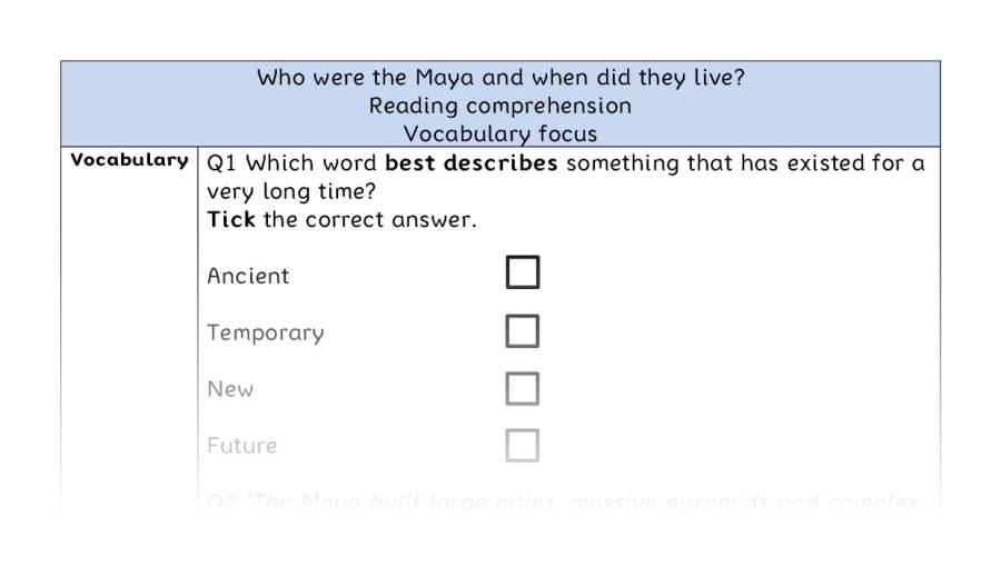 Reading comp-vocabulary-Who were the Maya and when did they live