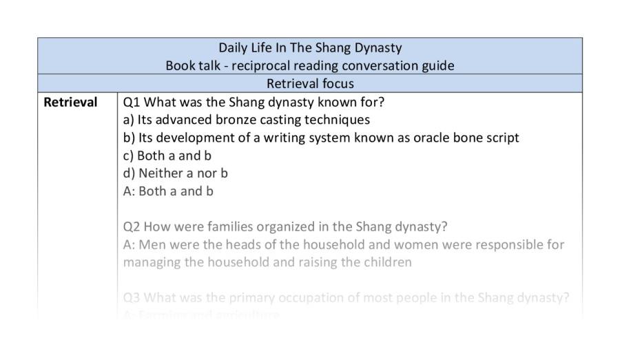 Reciprocal-retrieval-Daily life in the Shang Dynasty