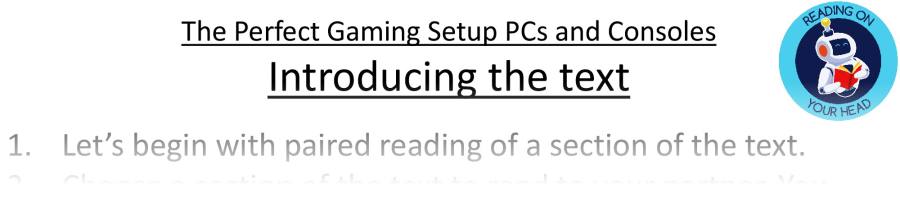 Teaching slides VRSIPE-The Perfect Gaming Setup PCs and Consoles