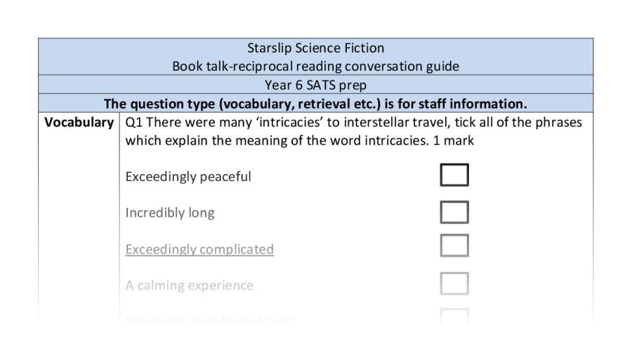 Reciprocal reading - Starslip - SATS style