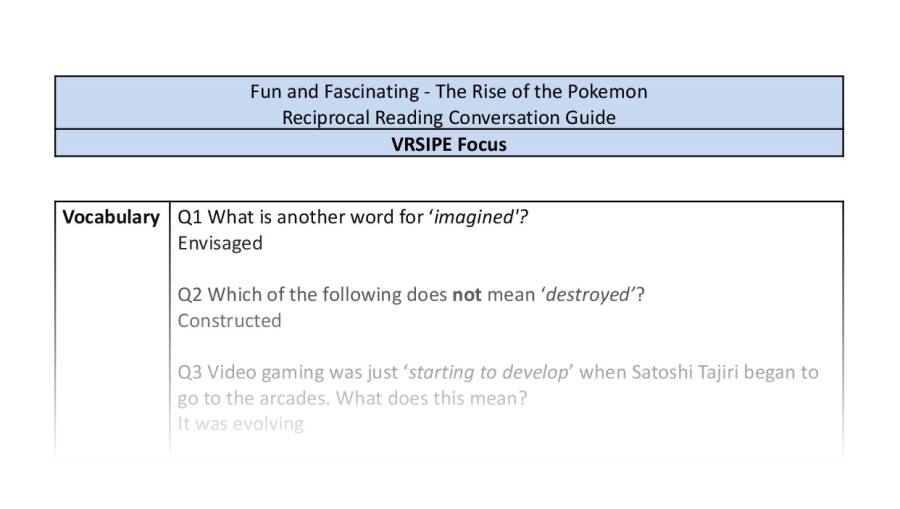 Reciprocal Reading Conversation - The Rise of the Pokemon - Highlight Series 2 - VRSIPE Focus