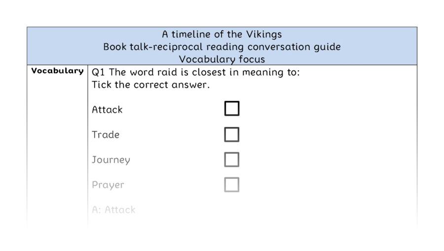 Reciprocal reading - vocabulary - A timeline of the Vikings