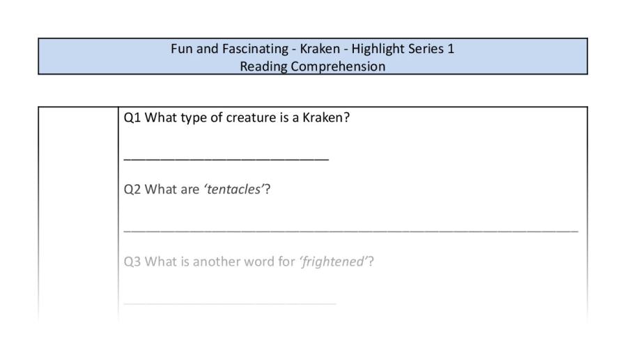 Reading Comprehension-Kraken-vocabulary