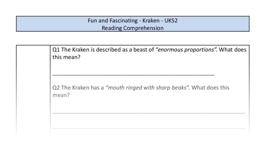 Reading Comprehension-Kraken-VRSIPE Focus