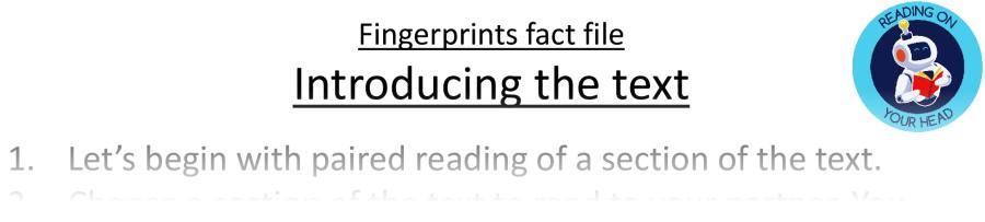 Teaching slides inference-Fingerprints fact file