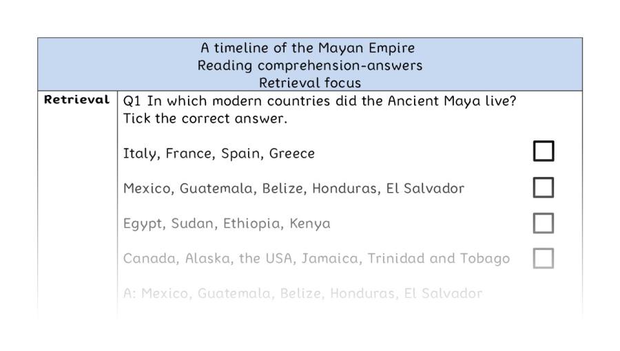 Reading comprehension - retrieval - A timeline of the Mayan Empire - answers
