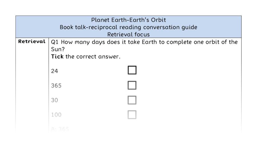 Reciprocal reading - retrieval - Planet Earth-Earths Orbit