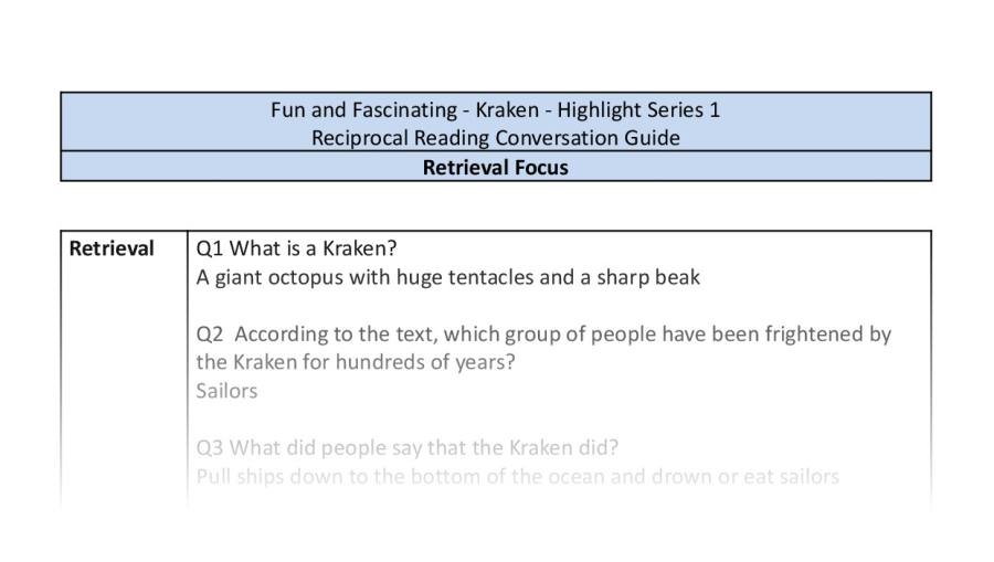 Reciprocal Reading Conversation - Kraken - Highlight Series 1 - Retrieval Focus