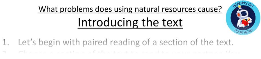 Teaching slides vocabulary - What problems does using natural resources cause