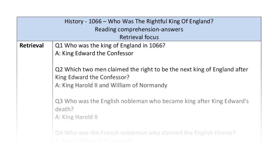 Reading comprehension - retrieval - 1066 who was the rightful king