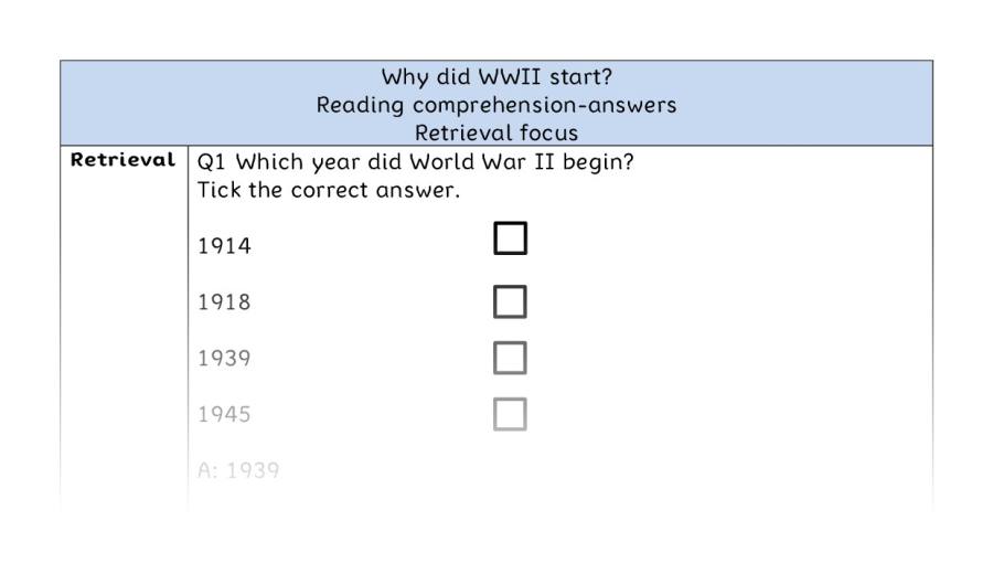 Reading comprehension - retrieval - Why did WWII begin - Copy
